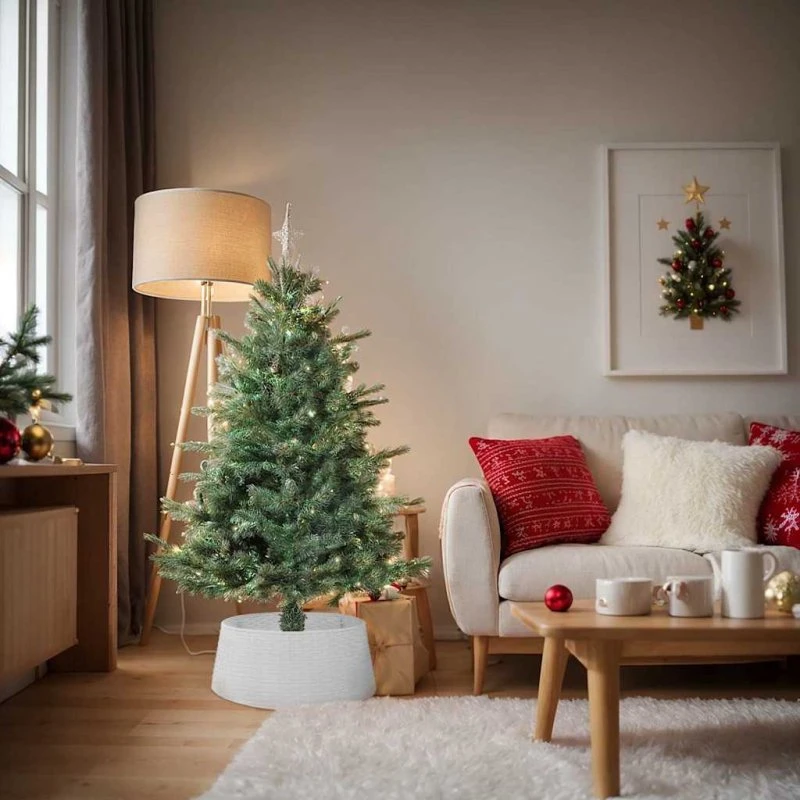 vidaXL Skjuler til Juletræsfod Ø65x23 cm, Hvid Plast