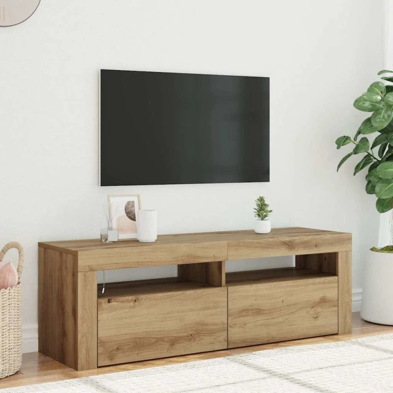 vidaXL Tv-bord 120x35x40 cm med RGB-LED-lys i konstrueret træ