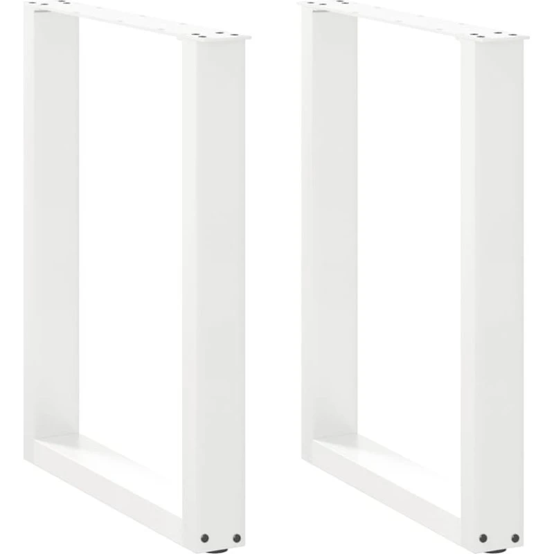 vidaXL U-form spisebordsben 2 stk. hvid 70 x (72-73) cm stål
