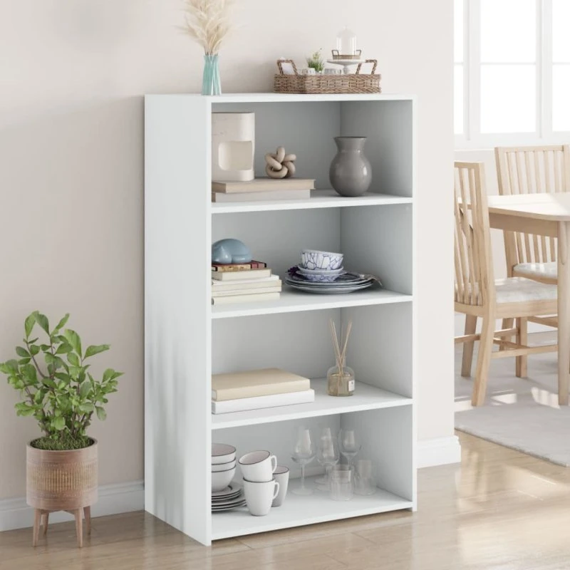 vidaXL Reol 70x41x124 cm i konstrueret træ, hvid
