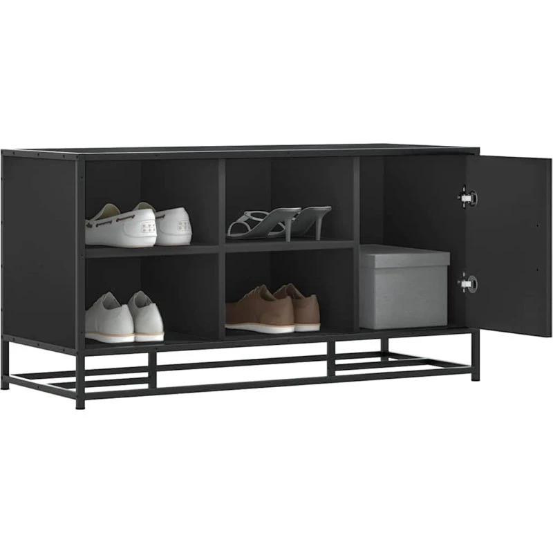 vidaXL Skobænk 100x40x53,5 cm Konstrueret Træ og Metal, Sort