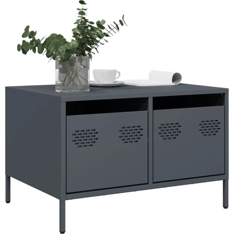 vidaXL tv-bord 68x50x43,5 cm koldvalset stål antracitgrå