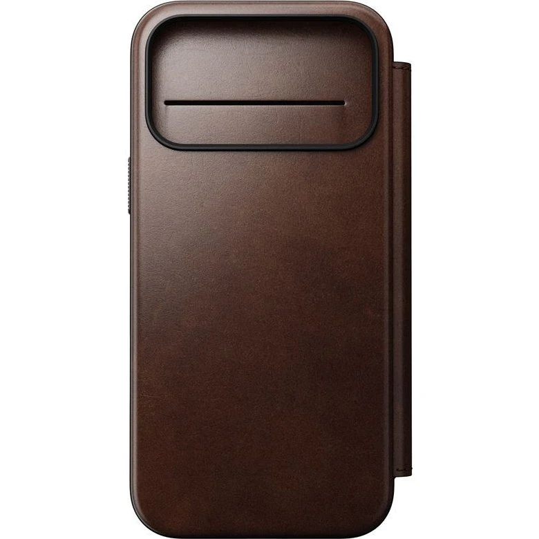 Nomad Modern Horween Folio Lædercover til iPhone 17 Pro Max, Rustik Brun