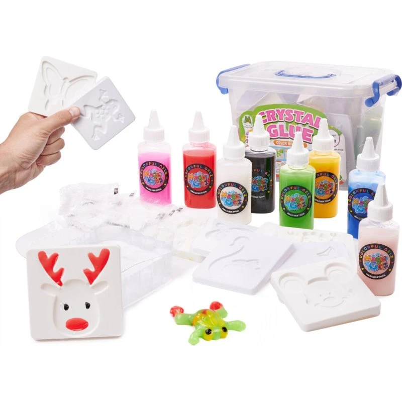 Magic Glue 3D Krystal-Lim Sæt – 26 Deler, Kreativt Slime-Kit