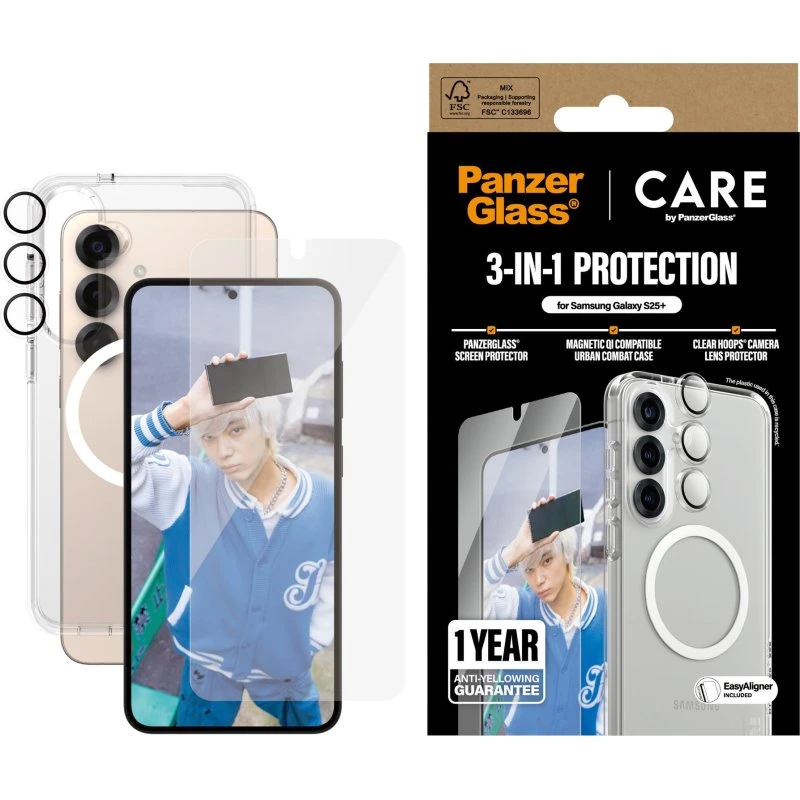 PanzerGlass CARE Flagship 3-i-1 Pakke - Samsung Galaxy S25+