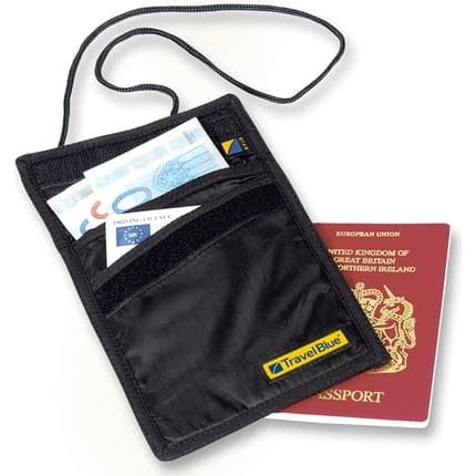 Neck Wallet, RFID-sikret, beige & sort