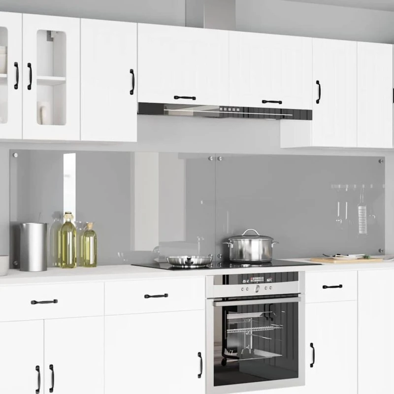 vidaXL Køkkenbacksplash 2 stk Lysegrå 120 x 60 cm hærdet glas