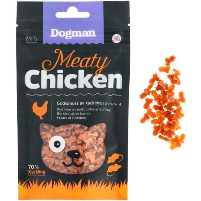 Dogman Meaty Chicken kattegodbidder 70% kylling 30 g