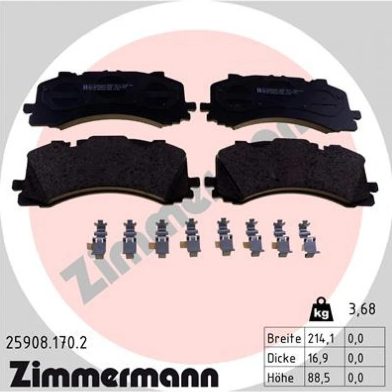 ZIMMERMANN Bremseklodser 25908.170.2 for VW/AUDI