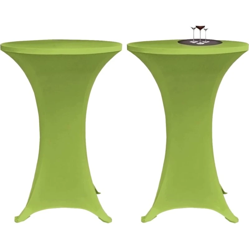 vidaXL Strækbart bordovertræk 2 stk. 70 cm grøn
