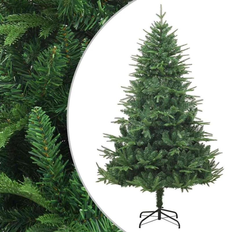 vidaXL Kunstigt Juletræ 180 cm Grønt PVC & PE med Stålstativ