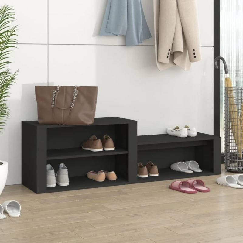 vidaXL Skoreol 150x35x45 cm i konstrueret træ, sort