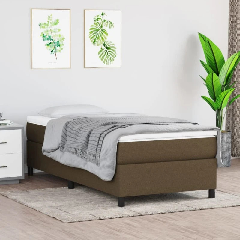 vidaXL Kontinentalseng 90x190 cm med Madras Mørkebrun