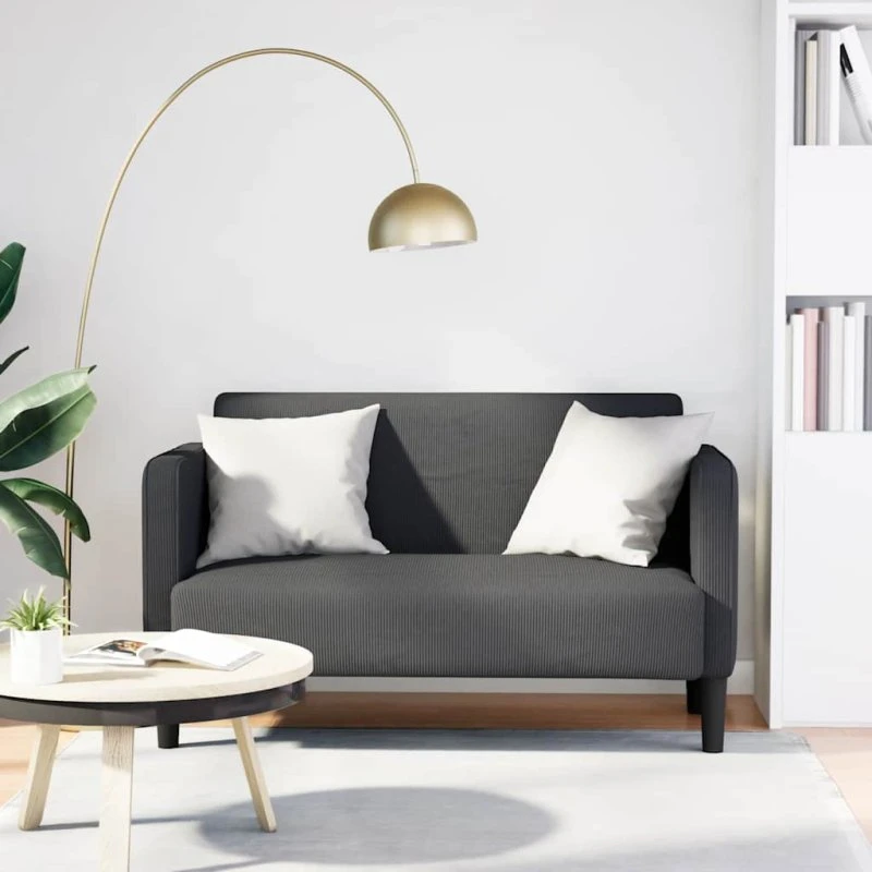 vidaXL Elskovssofa 109 cm mørkegrå fløjlsstof