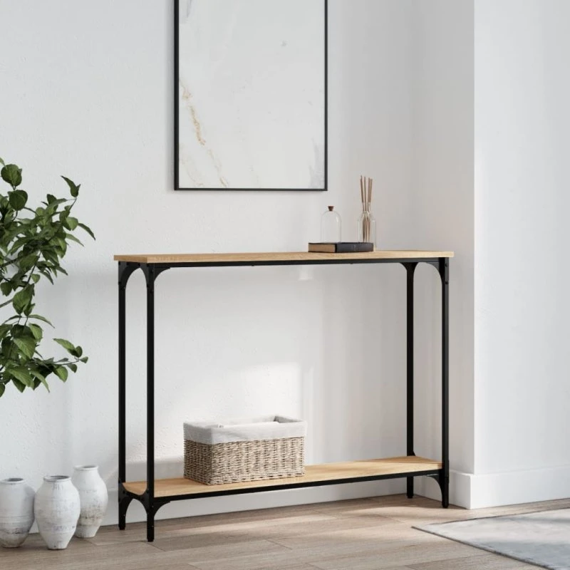 vidaXL Konsolbord 100x22,5x75 cm i Sonoma-eg Konstrueret Træ