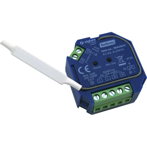 Nordtronic Zigbee lysdæmper til indbygning, 0-200W LED, Zigbee 3.0