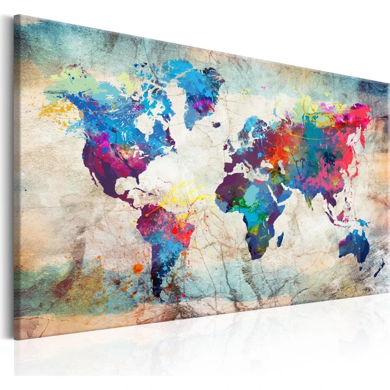 ARTGEIST World Map: Colourful Madness 120x80 cm