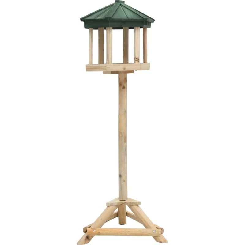 vidaXL Stående Fuglefoderhus 33x110 cm i Massivt Fyrretræ