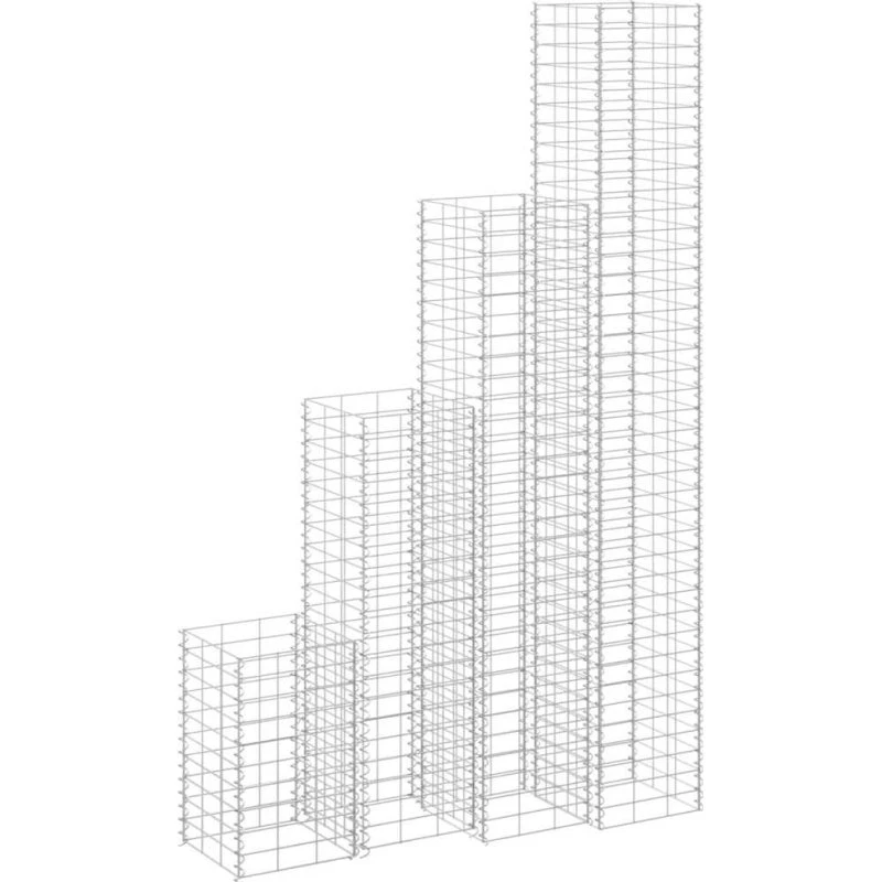vidaXL Gabion-højbede 4 stk. 30x30x50/100/150/200 cm jern