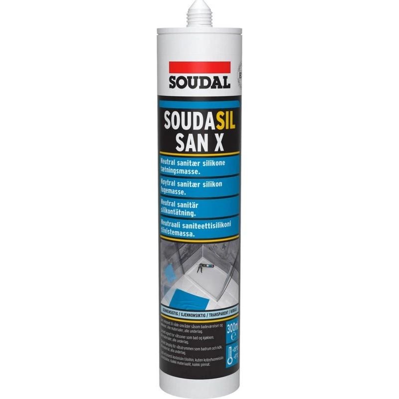 Soudal Soudasil San X Sanitets Silikone 300ml Transparent
