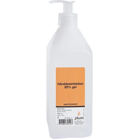 Plum Hånddesinfektion Gel 85% 600 ml med Pumpe