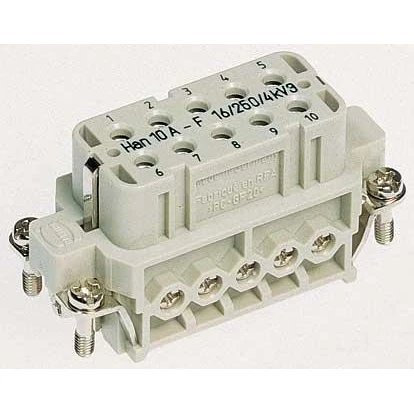 Harting Han A 10A-Bu-S HUN stikindsats, 10-pol, skrueterminal 2,5mm²