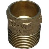 Viega 22 mm x 3/4" Loddeovergangsnippel, rødgods