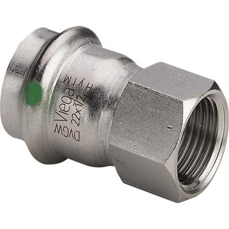 Viega Sanpress Inox 22 mm x 1/2" Overgangsmuffe Mf/Mf