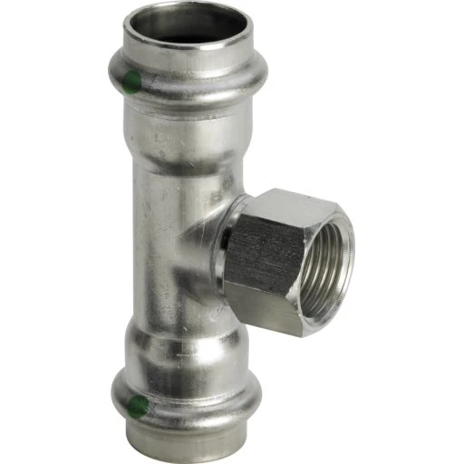 Sanpress Inox T-stykke MF 22x1/2x22