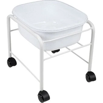 Nana Pedicure balje med bakke og hjul, hvid, 5 L