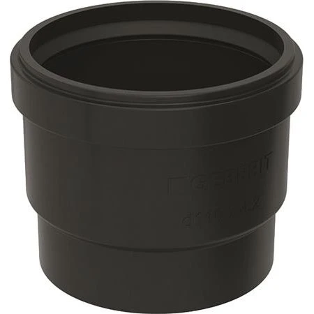 Geberit PE Stikmuffe 75mm med Læbetætning, Sort
