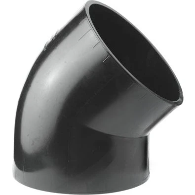 Geberit 56 mm 45° sort PEH-afløbsbøjning