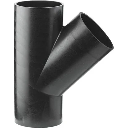 Geberit PEH 45° grenrør 63x50 mm sort