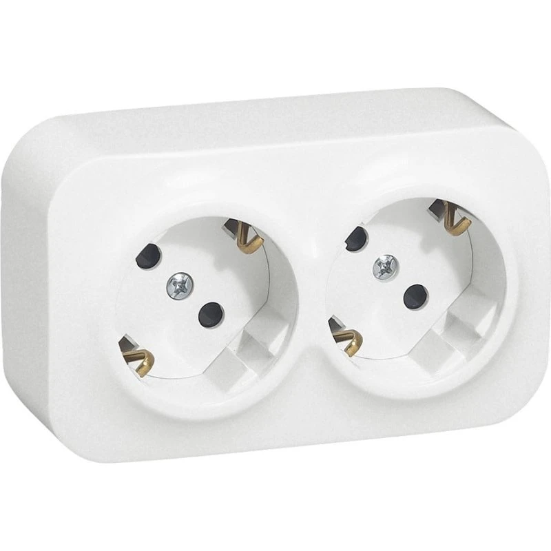 Legrand Forix dobbelt schuko stikkontakt 16A hvid