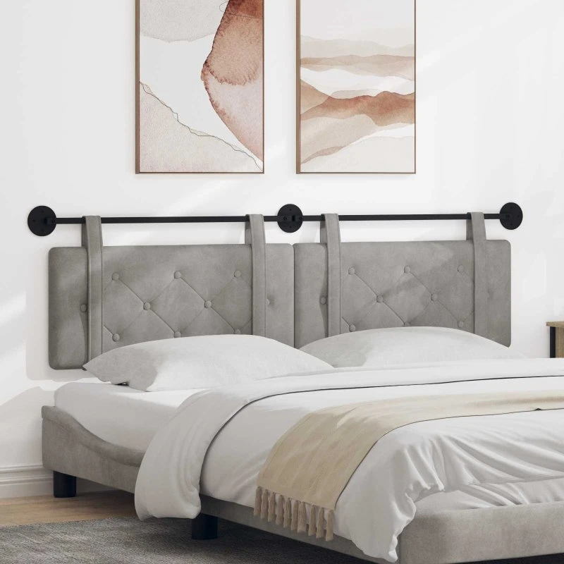 vidaXL Hængende Sengegavl Lysegrå 170×55 cm