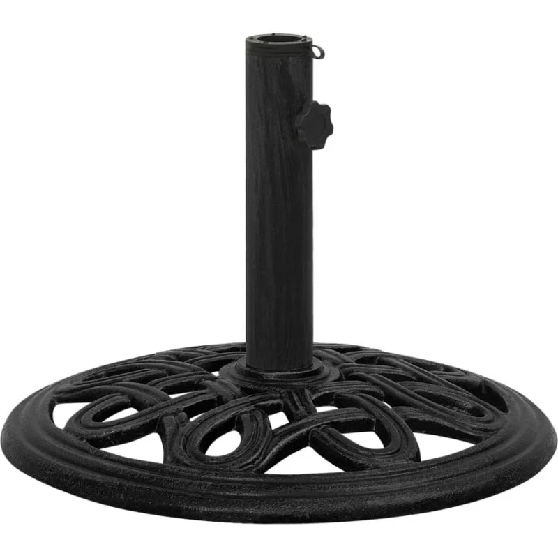 vidaXL Parasolfod i støbejern 44x32 cm, sort med adapter 35/38/48 mm