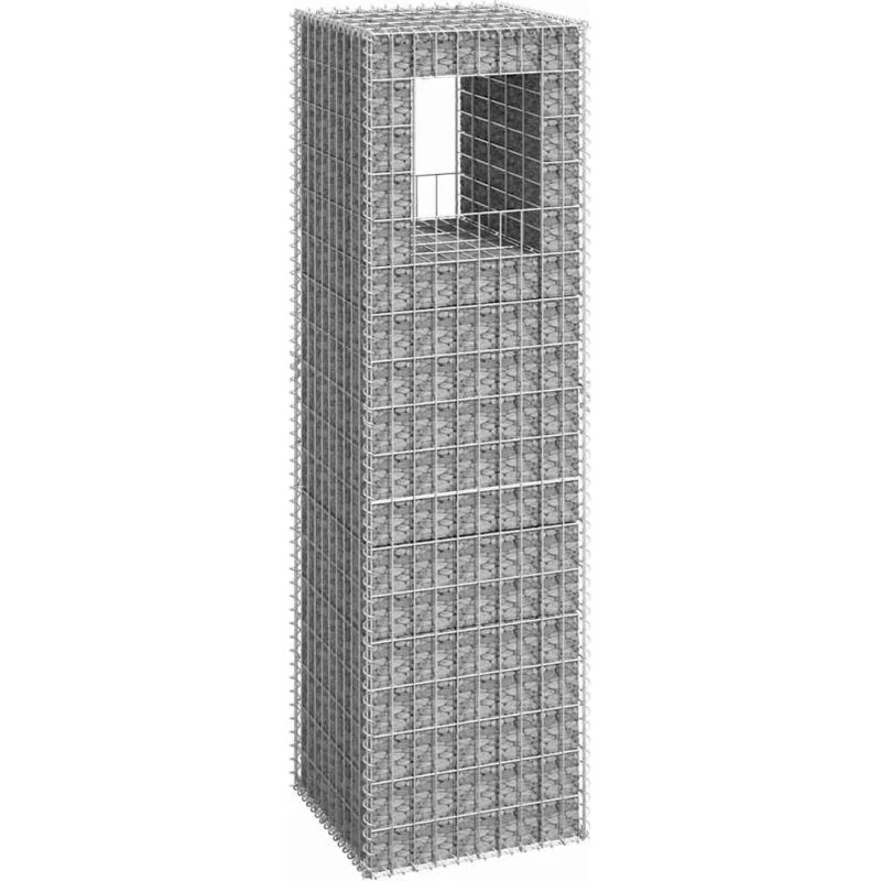vidaXL gabionkurv 50x50x180 cm sølvfarvet jern