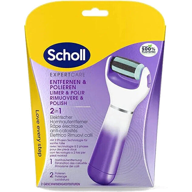 Scholl Expert Care 2-i-1 elektrisk fodfil – glat fløjl