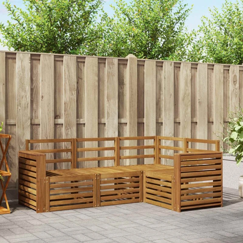 vidaXL Sofasæt 4 pc Natur Akacietræ