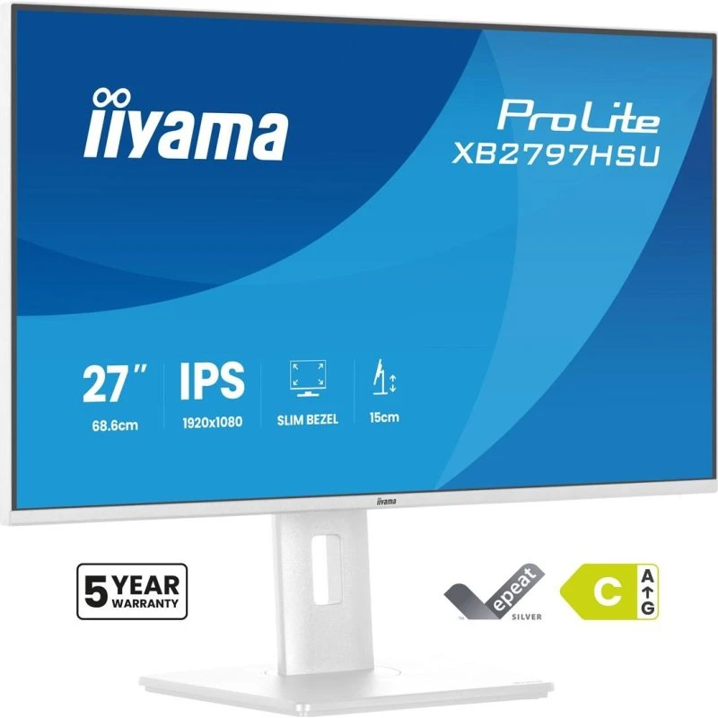 iiyama ProLite XB2797HSU-W1 27" Full HD IPS-skærm, hvid, 120Hz