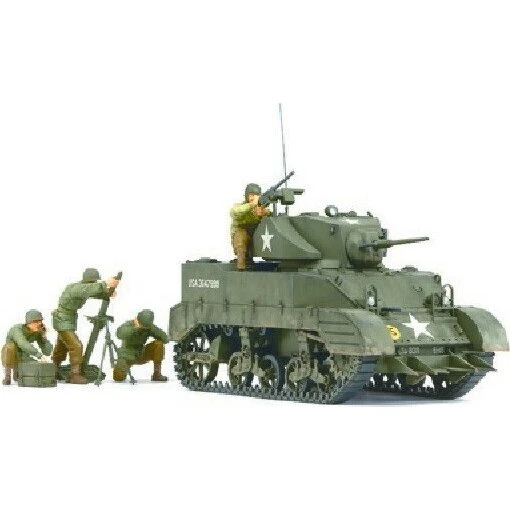 Tamiya M5A1 Tank 1:35 med 4 figurer