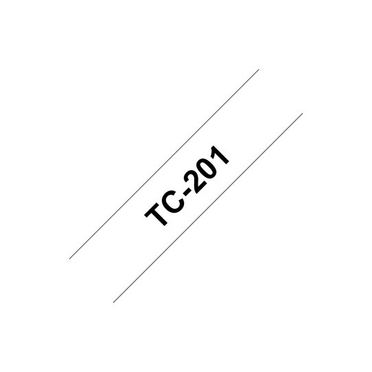 Brother TC-201 Sort på Hvid 12 mm Etiketband