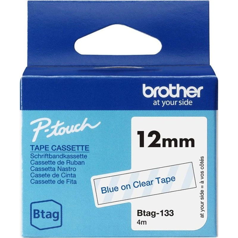 Brother BTAG-133 Blå på klart, 1,2 cm x 4 m