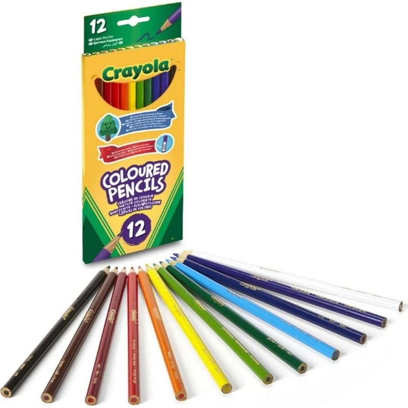 Crayola Farveblyanter 12 Stk – Klare, Bløde Farver til Børn og Voksne