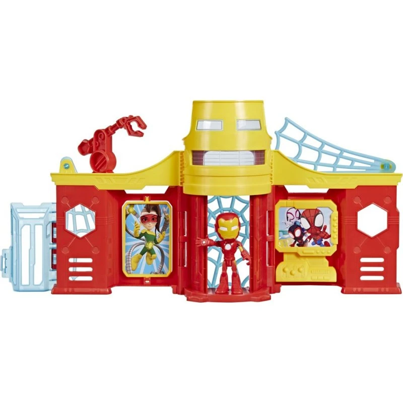 Hasbro Spidey og hans fantastiske venner Stark Tårn Legetøjssæt, 29 cm med Iron Man-figur (3+)