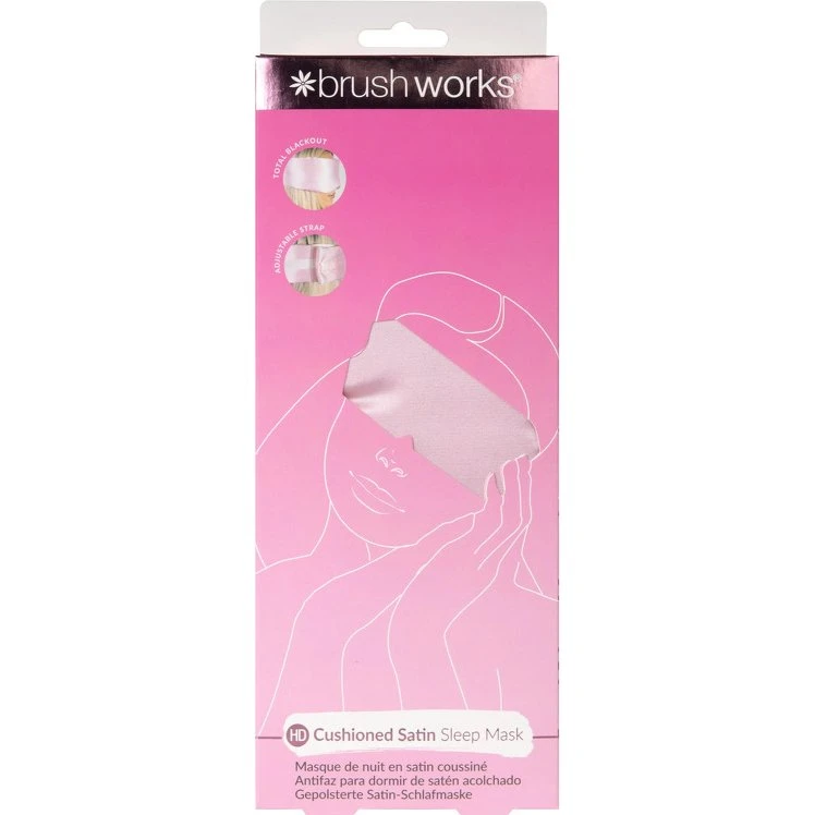 Brushworks Cushioned Satin Sleep Mask – Blød, Justerbar Sovmasker