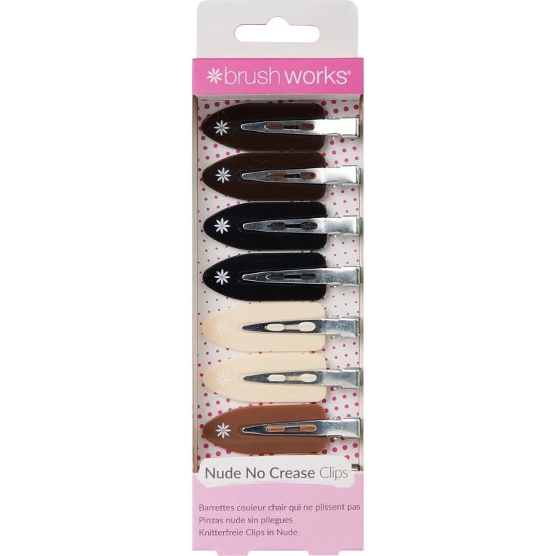 Brushworks Nude No Crease Hair Clips 8 stk