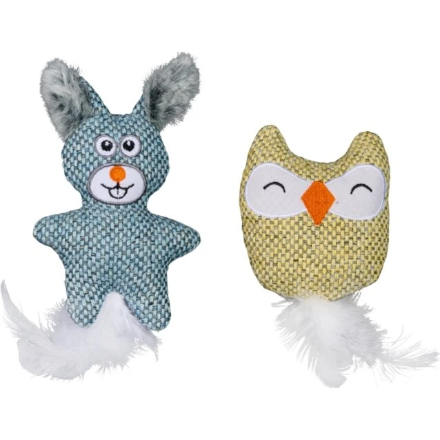 Companion plysdyr med katteurt - kanin & ugle