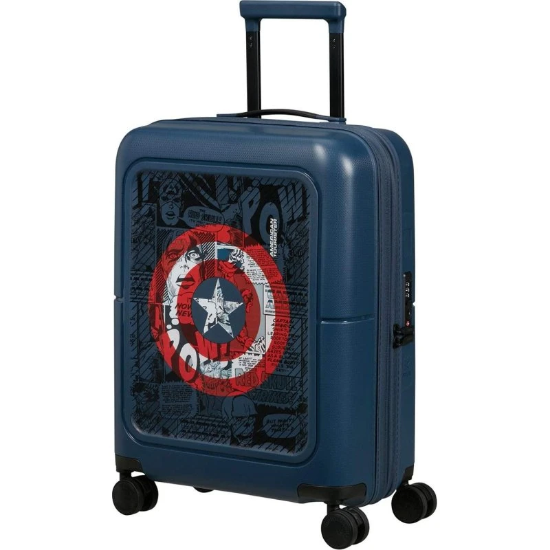 American Tourister Dashpop Marvel Captain America 55 cm Spinner, udvidelig, TSA-lås