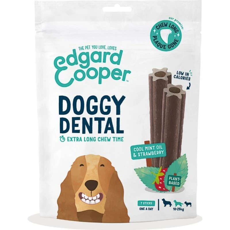 Edgar Cooper Doggy Dental Jordbær & Mint M (7 tyggeb)